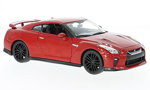 Burago - Nissan GT-R, rot, 2017, 1:24