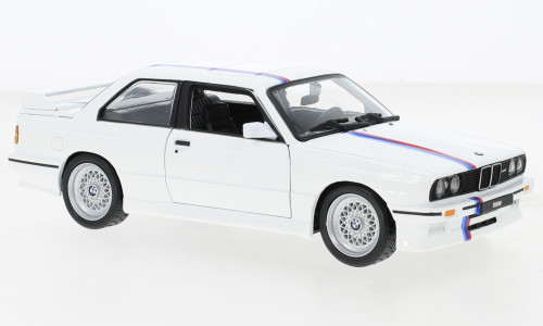 Burago - BMW M3 (E30), weiss/Dekor, 1988, 1:24