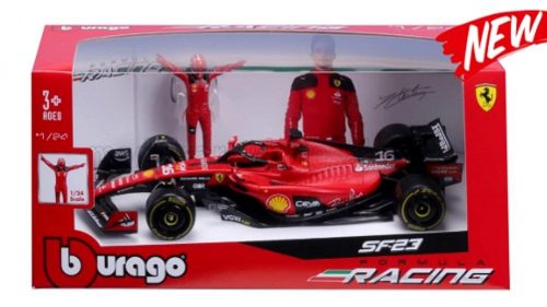 Burago - FERRARI F1  SF-23 TEAM SCUDERIA FERRARI N 16 SEASON 2023 CHARLES LECLERC RED BLACK