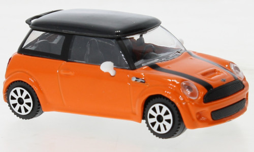 Burago - Mini Cooper S, orange/schwarz, 1:43