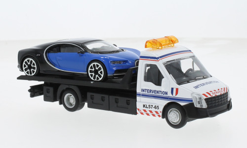 Burago - Iveco Daily Transporter, weiss/blau, 1:43