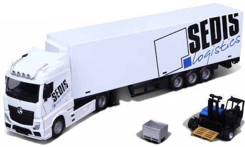 Burago - Mercedes Actros, weiss/Dekor, Sedis Logistics, 1:43