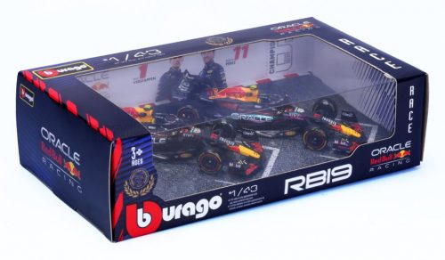 Burago - RED BULL SET F1 2X RB19 TEAM ORACLE RED BULL RACING N 1 WORLD CHAMPION SEASON GP 2023 MAX VERSTAPPEN + N 11 SEASON 2023 SERGIO PEREZ MATT BLUE YELLOW RED