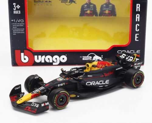 Burago - RED BULL F1  RB20 TEAM ORACLE RED BULL RACING N 1 WORLD CHAMPION SEASON 2024 MAX VERSTAPPEN BLUE YELLOW RED