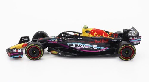 Burago - RED BULL F1  RB19 TEAM ORACLE RED BULL RACING N 11 2nd MIAMI GP 2023 SERGIO PEREZ - WITH PILOT AND SHOWCASE MATT BLUE