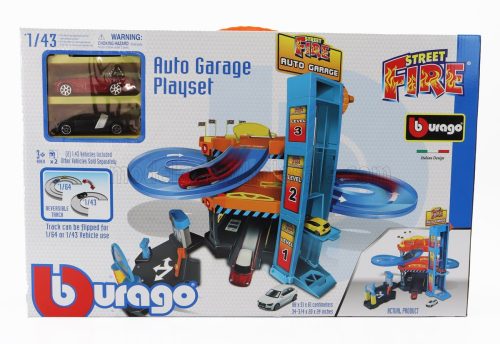 Burago - ACCESSORIES DIORAMA - PARKING PLAYSET GARAGE WITH 2X CARS VARIOUS