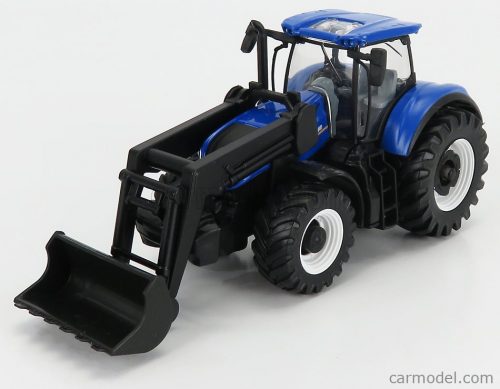 Burago - New Holland T7.315 Tractor With Front Loader Scraper 2018 Blue