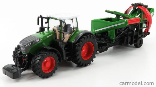 Burago - Fendt Vario 1050 Tractor With Cultivator Trailer 2016 Green Grey Red