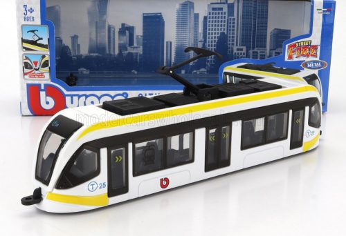 Burago - TRAM CITY TRAM AUTOBUS WHITE YELLOW BLACK