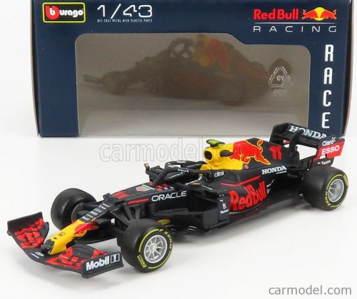 Burago - Red Bull F1 Rb16B Honda Ra620H Team Aston Martin N 11 Season 2021 Sergio Perez Matt Blue Yellow Red