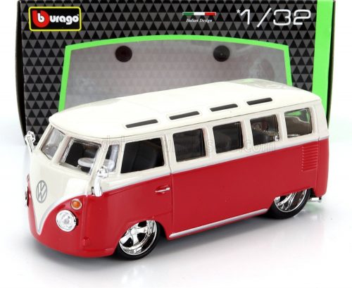 Burago - VOLKSWAGEN T1 SAMBA MINIBUS CUSTOM 1967 RED WHITE