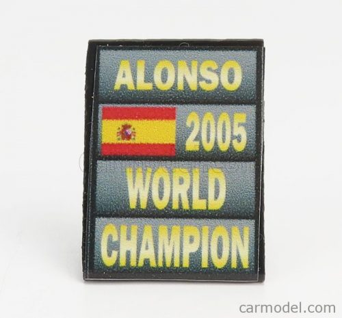 Cartrix - Accessories F1 World Champion Plate Pit Board - Renault R25 Team Benetton N 5 Season 2005 Fernando Alonso Grey Black Yellow