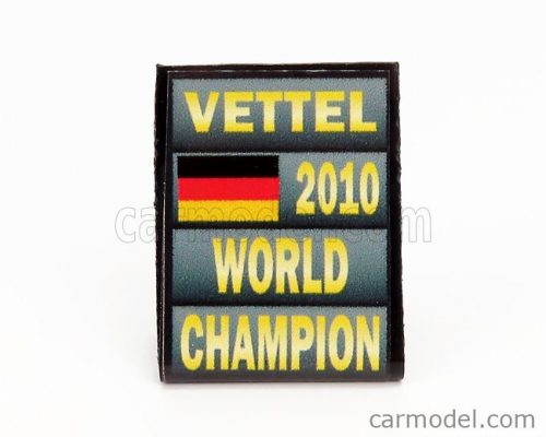 Cartrix - Accessories F1 World Champion Plate Pit Board - Red Bull Rb5 Red Bull N 5 Season 2010 Sebastian Vettel Grey Black Yellow