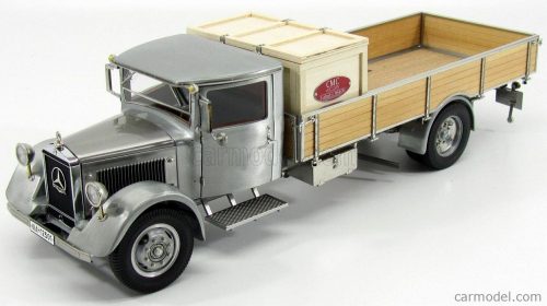 Cmc - Mercedes Benz Lo2750 Platform Truck With Wooden Box - Cassonato 1936 Grey