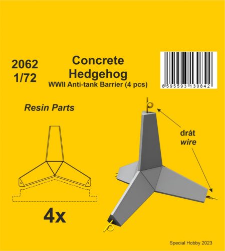 CMK - 1/72 Concrete Hedgehog - WWII Anti-tank Barrier (4 pcs.)