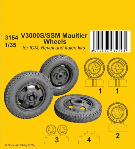 CMK - 1/35 V3000S/SSM Maultier Wheels / for ICM kits