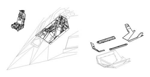 CMK - F-117A Nighthawk interior Set für Tamiya Bausatz