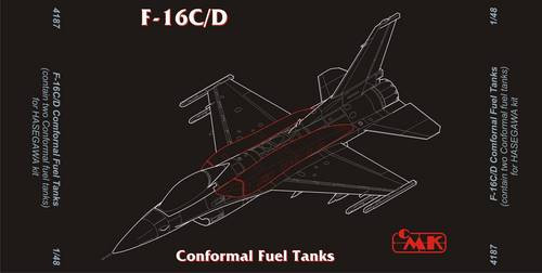 CMK - F-16C/D Conformal Fuel Tanks für Hasegawa-Bausatz