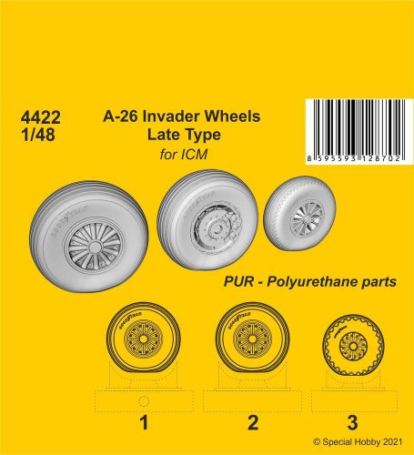 CMK - A-26 Invader Wheels Late Type / for ICM kit