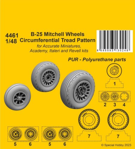 CMK - 1/48 B-25 Mitchell Wheels/Circumferential Tread Pattern