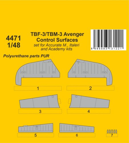 CMK - TBF-3/TBM-3 Avenger Control Surfaces 1/48 