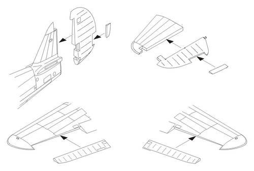 CMK - Curtiss P-40E - Control sufaces set