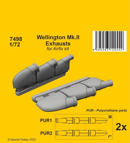 CMK - Wellington Mk.II Exhausts 1/72 / for Airfix kit