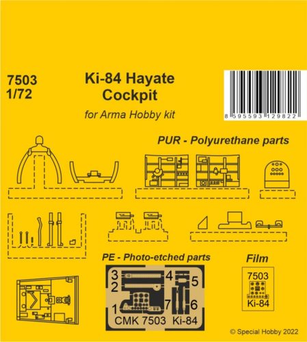 CMK - 1/72 Ki-84 Hayate Cockpit for Arma Hobby kits