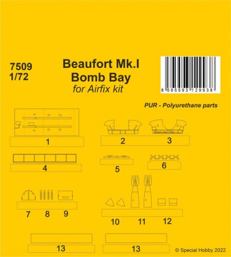 CMK - 1/72 Beaufort Mk.I Bomb Bay / Airfix kit