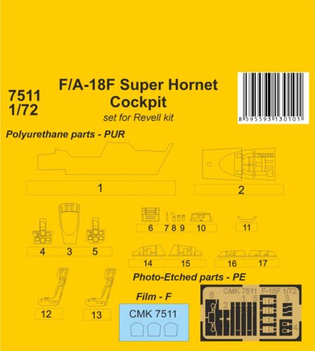 CMK - 1/72 F/A-18F Super Hornet Cockpit for Revell kit