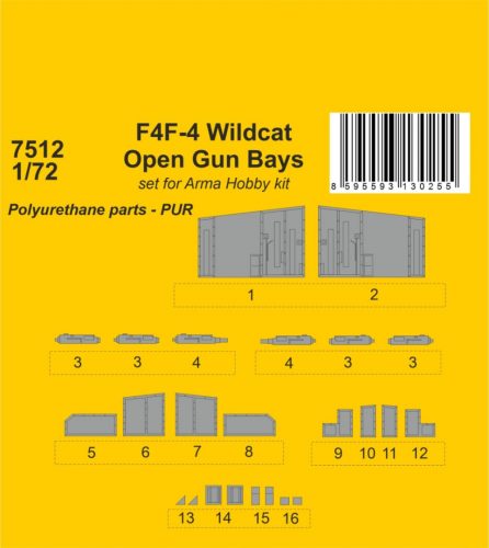 CMK - 1/72 F4F-4 Wildcat Open Gun Bays / for Arma Hobby kit