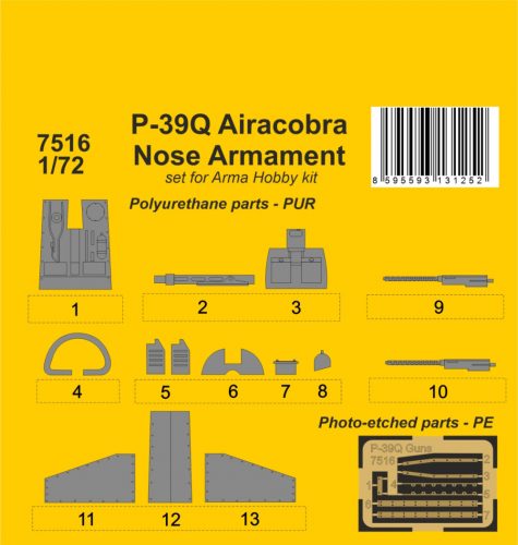 CMK - P-39Q Airacobra Nose Armament 1/72 / for Arma Hobby kit