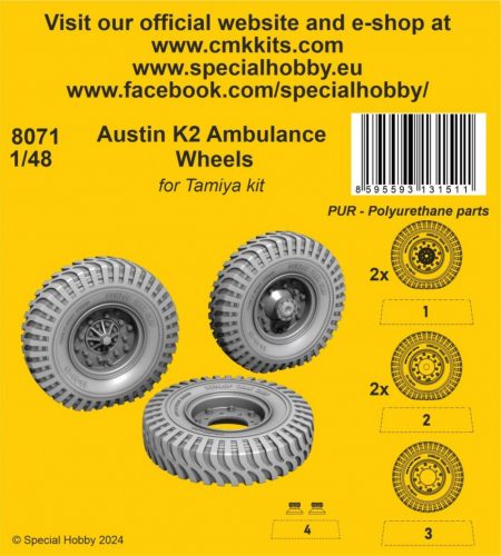 CMK - 1/48 Austin K2 Ambulance wheels / for Tamiya kit