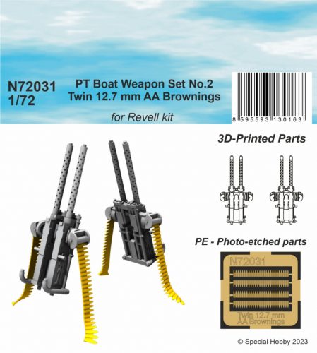 CMK - 1/72 PT Boat Weapon Set No.2 - Twin 12.7 mm AA Brownings (2 printed pcs) 1/72