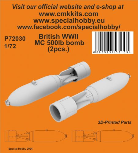 CMK - 1/72 British WWII MC 500lb bomb Mk.IV (2pcs.)