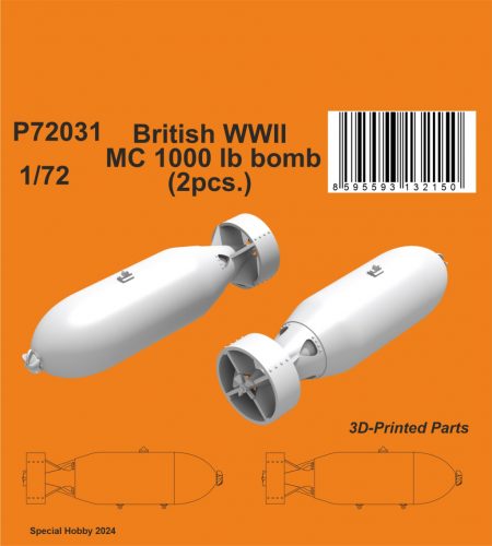 CMK - 1/72 British WWII MC 1000lb bomb Mk.I (2pcs.)