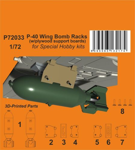 CMK - P-40 Wing Bomb Racks (w/plywood support boards)