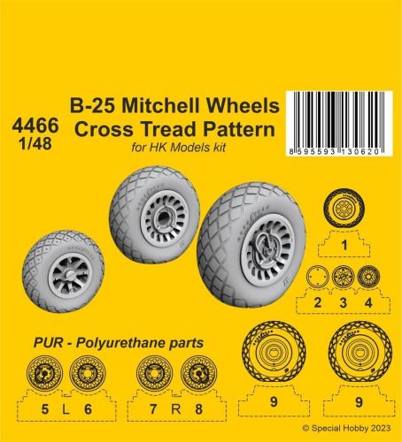 CMK - B-25 Mitchell Wheels/ Cross Tread Pattern 1/48 / for HK kit