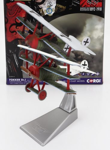 Corgi - FOKKER DR.i TRIPLANE MILITARY AIRPLANE 1918 - THE RED BARON MILITARY GREEN