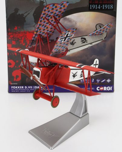 Corgi - FOKKER D.VII OAW MILITARY AIRPLANE 1918 MILITARY RED WHITE