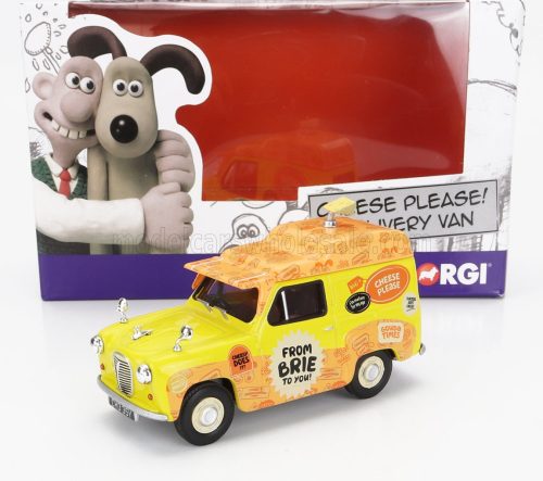 Corgi - AUSTIN DELIVERY VAN - WALLACE & GROMIT - CHEESE PLEASE ! - AARDMAN YELLOW ORANGE