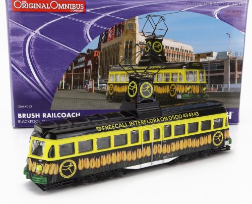 Corgi - TRAM BRUSH RAILCOACH BLACKPOOL TRANSPORT INTERFLORA 1970 YELLOW BLACK