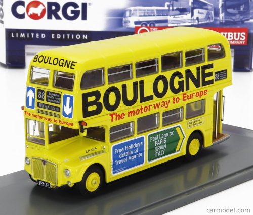 Corgi - Aec Type Rm Autobus London Transport Boulogne Route 88 Mitcham Cricketers 1949 Yellow