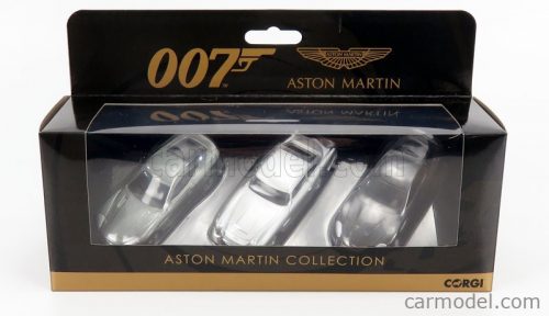 Corgi - Aston Martin Set 3X 007 James Bond - Db5 1965 Goldfinger - V12 Vanquish Die Another Day La Morte Puo' Attendere - Dbs 2008 Casino Royale Grey Silver