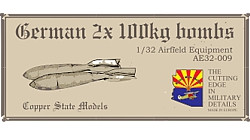 Copper State Models - 1/32 German 2x100kg aerial bombs