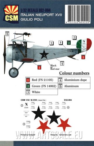 Copper State Models - 1/32 ITALIAN NIEUPORT XVII GIULIO POLI