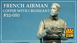 Copper State Models - 1/32 French airman coffee with croissant