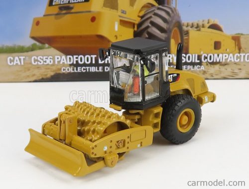 Dm-Models - Caterpillar Catcs56 Rullo Vibrante Monotamburo - Schiacciasassi - Stone Crusher Roll - Padfoot Drum Vibratory Soil Compactor Yellow Black