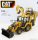 Dm-Models - Caterpillar Cat432F2 Ruspa Gommata Con Escavatore - Ecavator And Scraper Tractor Wheel Loader Yellow Black