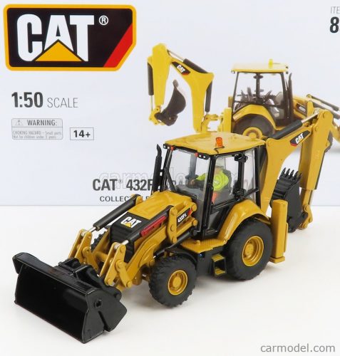 Dm-Models - Caterpillar Cat432F2 Ruspa Gommata Con Escavatore - Ecavator And Scraper Tractor Wheel Loader Yellow Black